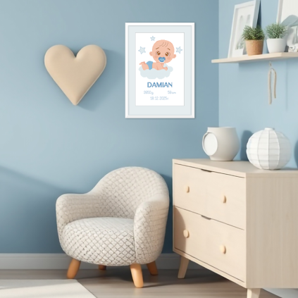 S 11123 Cross Stitch minta telefonhoz - Születési anyakönyvi kivonat - kisfiú
