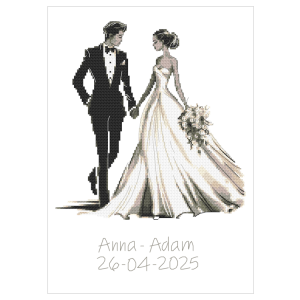 Z 10952 Cross stitch kit - Wedding memory - Young Couple