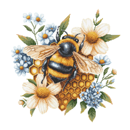 GC 11125 Padrão de ponto cruzado em papel - Bee no favo de mel