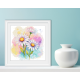 S 11124 Padrão de ponto cruzado para um telefone - Daisies de aquarela