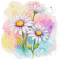 Pattern di punti incrociati per un telefono - Daisies WaterColor