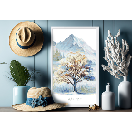 Zn 10959 Kit a tappeto a punto incrociato - Four Seasons - Winter Tree