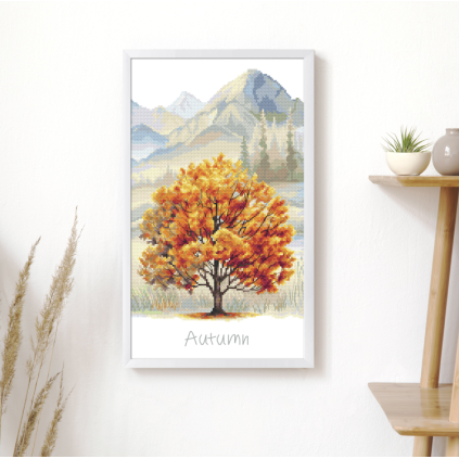 Z 10958 Cross Stitch Kit - vier Jahreszeiten - Herbstbaum