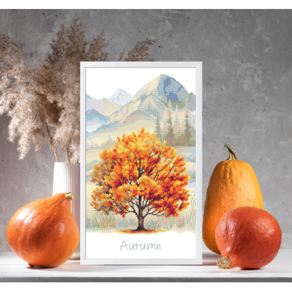 Z 10958 Cross Stitch Kit - vier Jahreszeiten - Herbstbaum