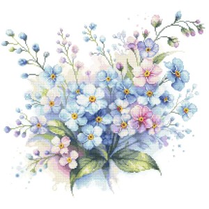 Zn 10950 Cross Stitch Tapestry Kit-vergessen-me-nots