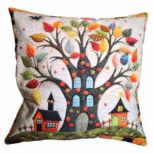 POD -06 Patchwork Style Pillow - Φθινόπωρο δέντρο