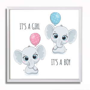 0490RA Baby shower picture - Elephants