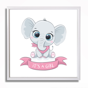 0491RA Baby shower picture - Elephant girl