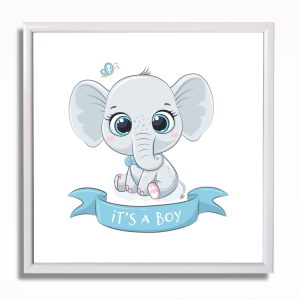 0492RA Baby shower picture - Elephant boy