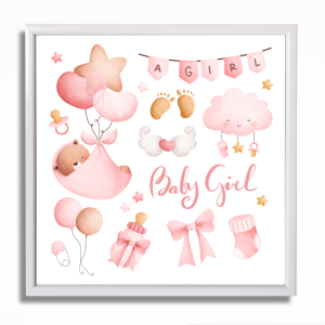 0495RA Baby shower picture - Girl
