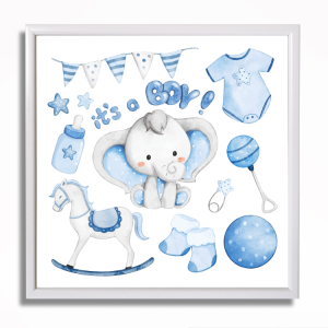 0498RA Baby shower picture - Balloons boy