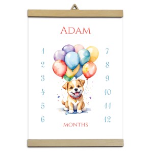 0521-PE Personalised poster - First year of life - Little dog