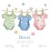 Cross stitch pattern for a phone - Birth certificate - Sleepsuits