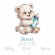 Cross stitch pattern for a phone - Birth certificate - Teddy bear with a bottle