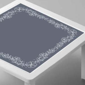 ZU 11143 Kit de point de croix - Nappe à fleurs blanches