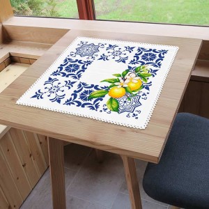 S 11147 Modèle de point de croix pour téléphone - Serviette avec citrons