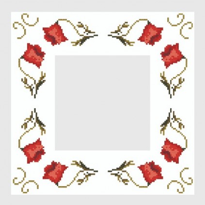 GC 4609 Cross stitch pattern - Napkin with poppies