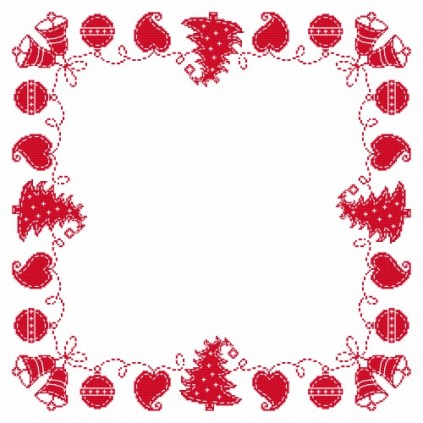 GU 4888 Padrão de ponto cruz - guardanapo - Bordado de Natal