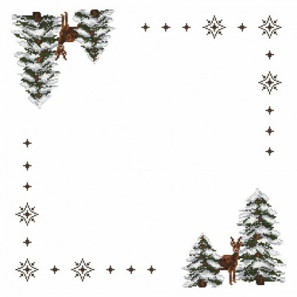 Gu 2241 Cross Stitch Pattern - Lautasliina - ROE -DEERS