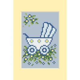 GU 4458-01 Cross stitch pattern - Birth day - blue pram