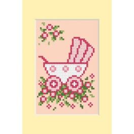 GU 4458-02 Cross stitch pattern - Birth day - pink pram