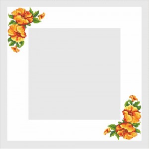 GU 8234 Cross stitch pattern - Tablecloth with hibiscus