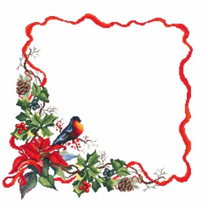 GU 8381 Schema punto croce - Tovagliolo - Serata di Natale