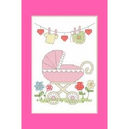 GU 8614-01 Cross stitch pattern - Birthday card - Birth of a girl