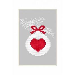 GU 8663 Cross stitch pattern - Christmas postcard - Christmas ball with a heart