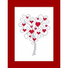 GU 8668 Cross stitch pattern - Postcard - Tree of hearts