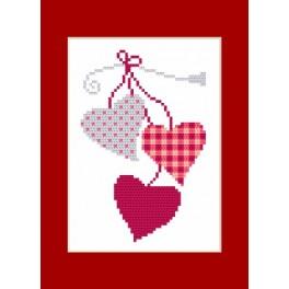 GU 8670 Cross stitch pattern - Postcard - Hearts