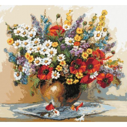 W 8297 Kreuzstichmuster PDF - Wildblumenstrauß