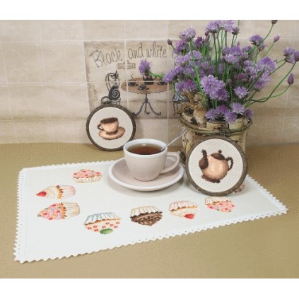 W 8638 ONLINE pattern pdf - Dishcloth - Coffee set