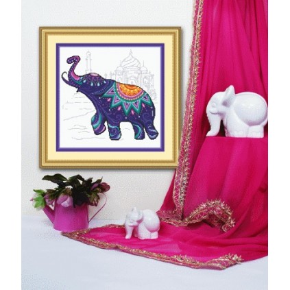 K 10003 Toile de tapisserie - Éléphant pour la fortune