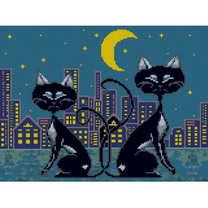K 3033 Tapestry canvas - Family of cat