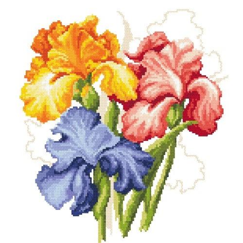 Picturesque Irises Tapestry Canvas Coricamo