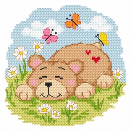 K 8643 Toile de tapisserie - Ours endormi