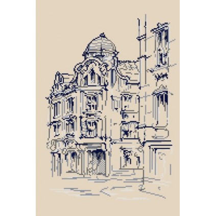 W 33180 Cross Stitch Pattern PDF - Secession Tenement House