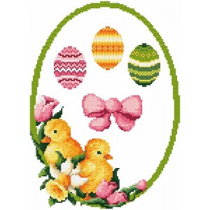 W 4433 Cross stitch pattern PDF - Decoration with Easter eggs