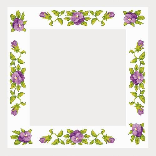 Cross Stitch Pattern Pdf Tablecloth With Pansies Coricamo