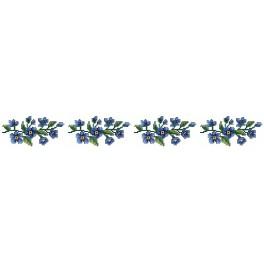 W 4841 ONLINE pattern pdf - Towel with blue flowers