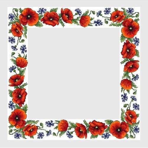 Cross Stitch Pattern Pdf Tablecloth With Wild Flowers Coricamo