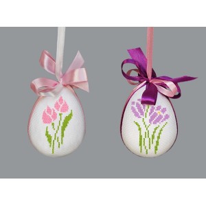 W 8626-02 Cross stitch pattern PDF - Flower Easter egg - Crocuses and tulips