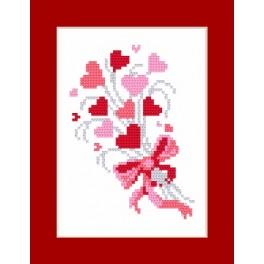 W 8669 Cross stitch pattern PDF - Postcard - With love