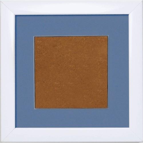 S 157005-1313-195 Wooden frame - white colour - blue passpartout (13,2x13,2cm) S 157005-1313-195 Wooden frame - white colour - blue passpartout (13,2x13,2cm)