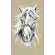 GC 10009 Padrão de ponto cruzado no papel - cavalo branco