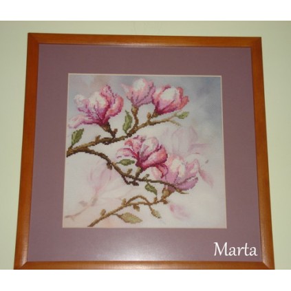 GC 22100 Ristipistokuvio paperille - Kukkivat magnoliat