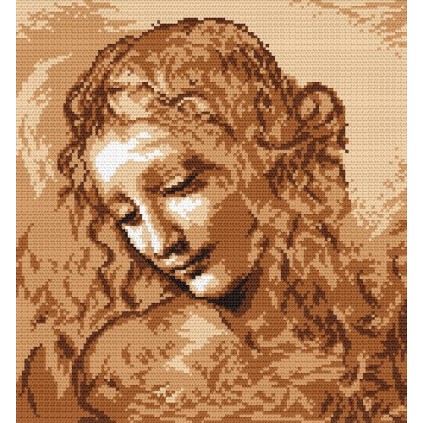 GC 4255 Padrão de ponto cruzado no papel - Cabeça feminina - L. da Vinci