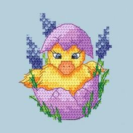 GC 4918 Cross stitch pattern - Duck with muscari