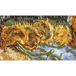 GC 8006 Cross stitch pattern - Four cut sunflowers - V. Van Gogh